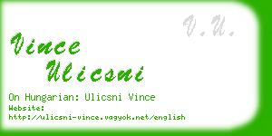 vince ulicsni business card